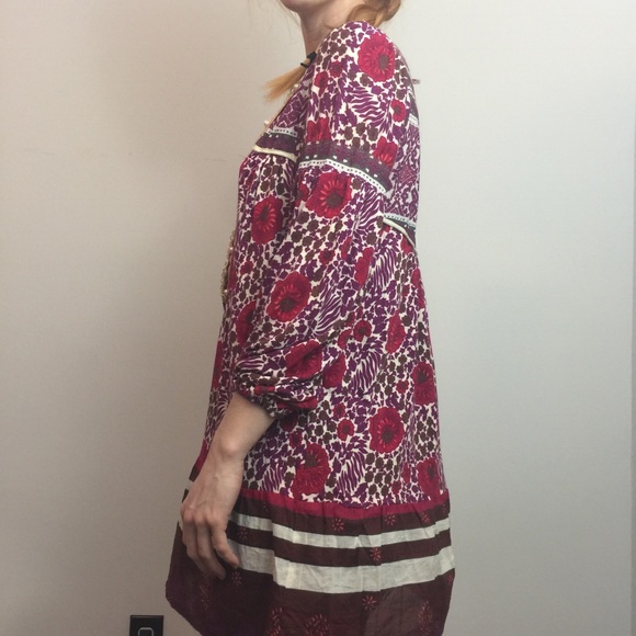 Free People Pink Pearl Button Tunic Blouse Top - Picture 3 of 8